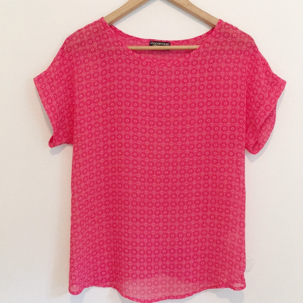 Stitch Fix Papermoon crossover-back top fuchsia M